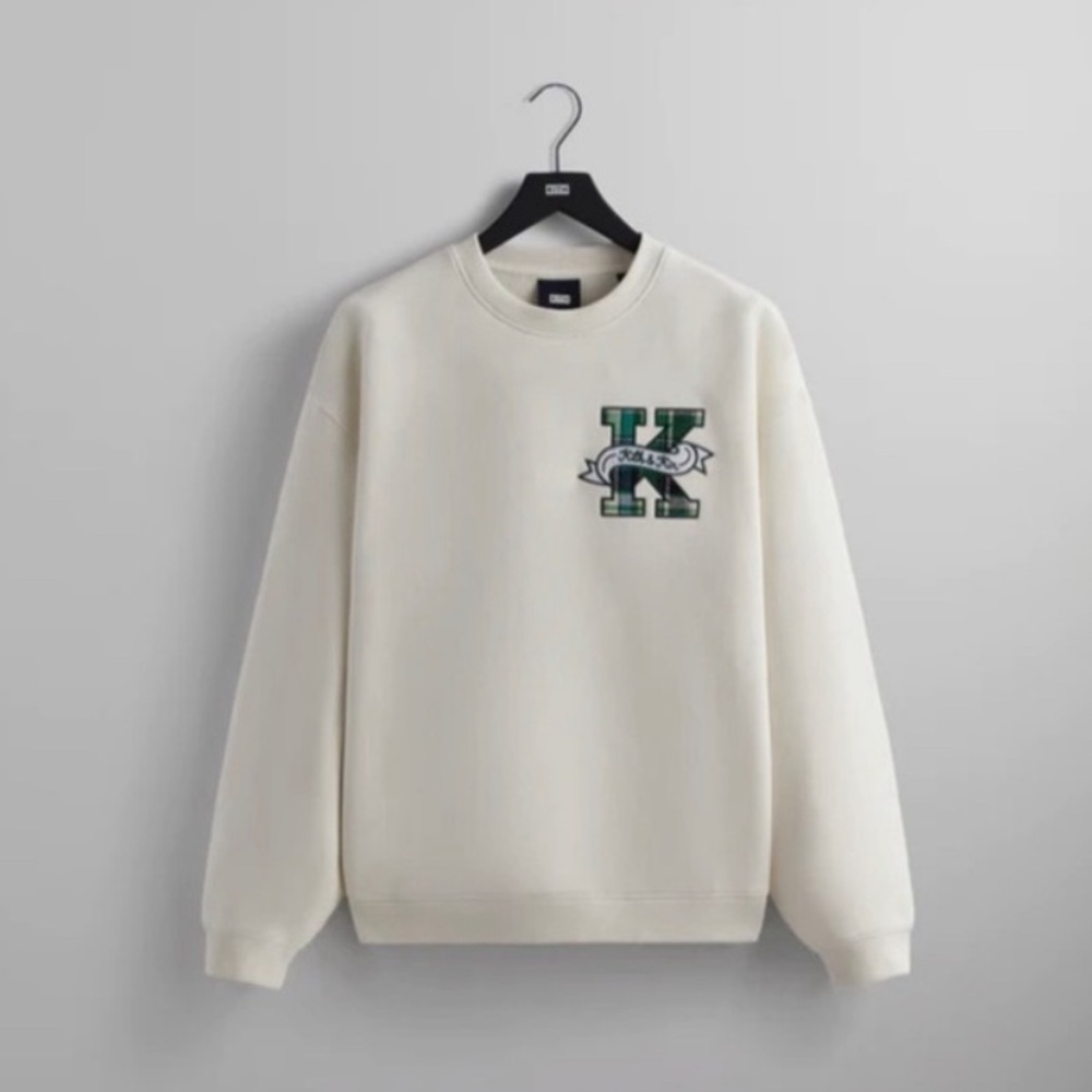Kith Cream Sweater with Green Logo